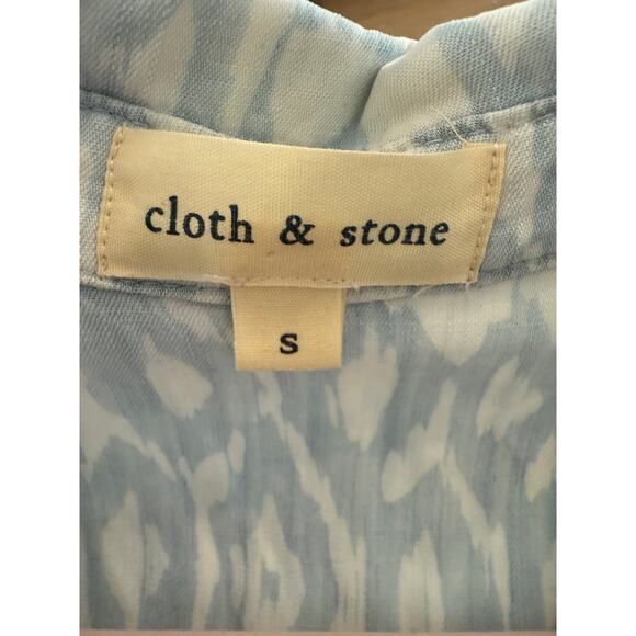 Cloth & Stone Chambray Animal Print Shirt Dress Light Vintage Blue S - Picture 5 of 6
